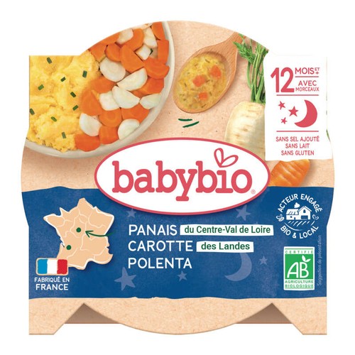 Babybio Douceur de panais, carotte des Landes & riz, dès 12 mois, Bio 230g