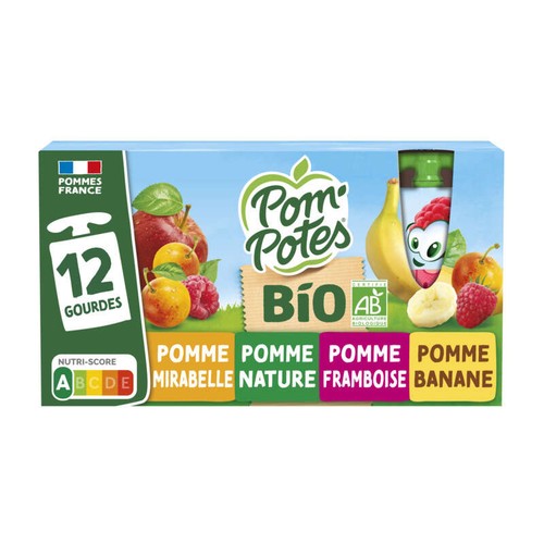 Pom'potes Compote multi fruits Bio 12x90g