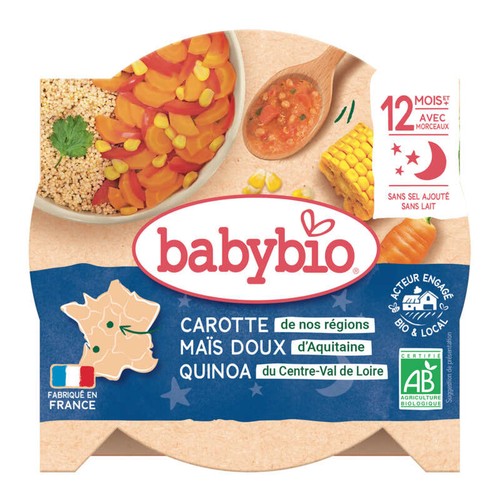 [Par Naturalia]  Babybio Fondue de carotte, maïs et quinoa, dès 12 mois, Bio 230g