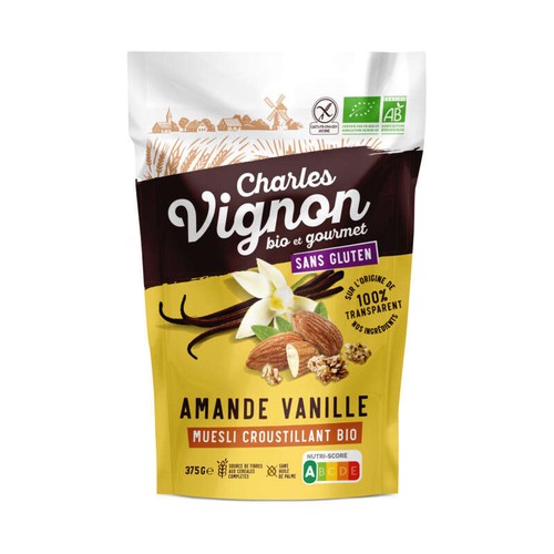 Charles Vignon Muesli Bio Croustillant Amande Vanille 375g