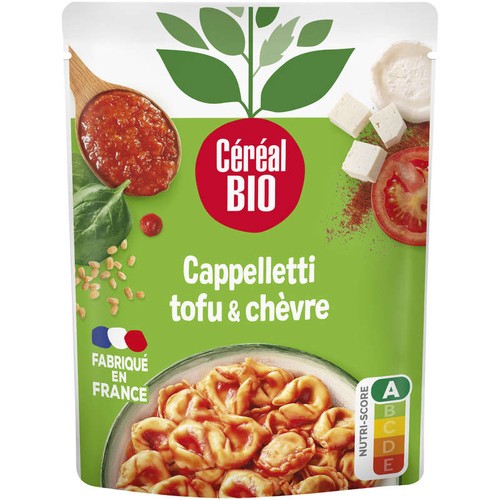 Céréal Bio Cappelletti  Chèvre Tofu Épinards repas express 220g