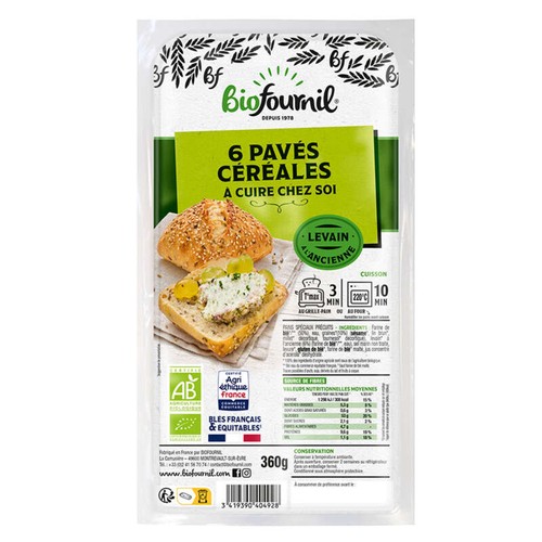 Biofournil Pavés Céréales Précuits Bio 6x60g