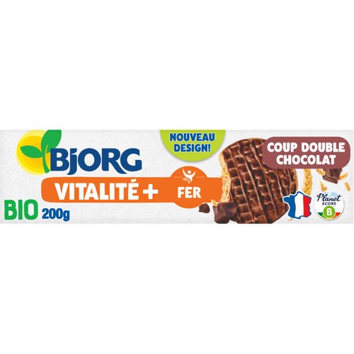 Bjorg Bio Nutri+ Biscuits Coup Double Chocolat 200g
