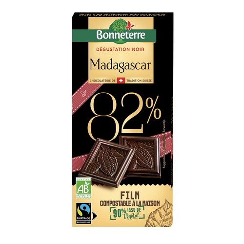 Bonneterre Chocolat noir Madagascar Bio 82% 80g