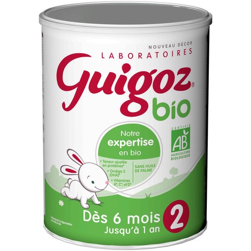 Guigoz Bio Lait en Poudre 2 eme Âge Dès 6 Mois jusqu'à 1 an 800g