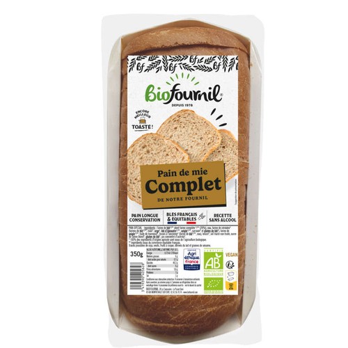 Biofournil Pain de mie complet tranché Bio 350g