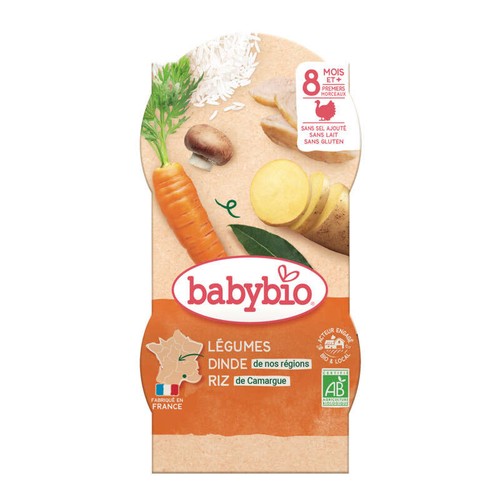 Babybio Bols Légumes dinde riz 2x200g