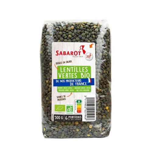 Sabarot Lentilles Vertes Bio 500g