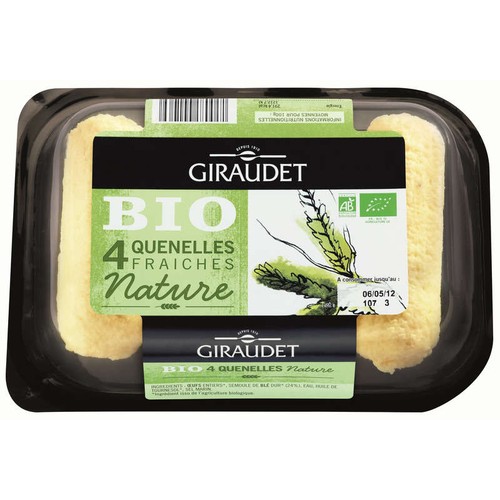 Giraudet Quenelles fraîches nature Bio 4x80g