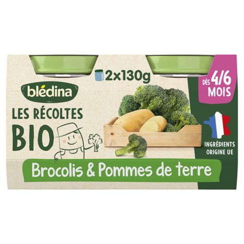 Blédina Brocoli et Pommes de Terre, Bio 2x130g
