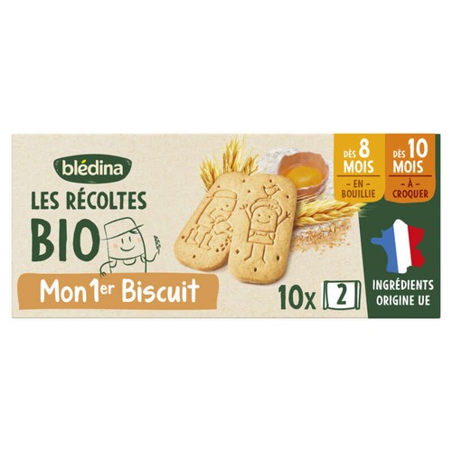 Blédina Mon 1er Biscuit Au Blé Complet, dès 10 Mois à Croquer, Bio 150g