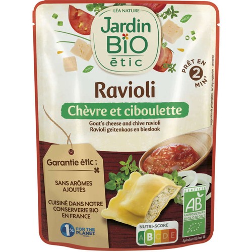 Jardin Bio Ravioli Chèvre Ciboulette Bio 250g