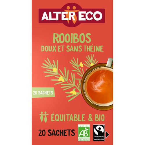 Alter Eco Rooibos Thé Rouge Sans Théine Bio & Equitable 20 Sachets 40g
