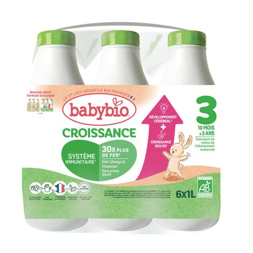 [Par Naturalia]  Babybio BB Croissance Lait Liquide dès 10 mois 6x1L