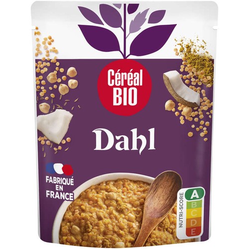 Céréal Bio Dahl Lentilles Corail Pois Chiches repas express 220g