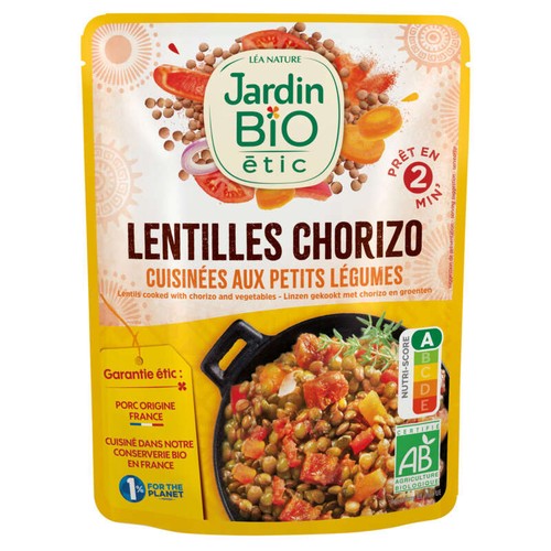 Jardin Bio Lentilles Cuisinées au Chorizo 250g
