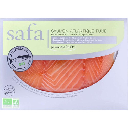 Safa Saumon Fumé Atlantique Bio 2 Tranches 80g