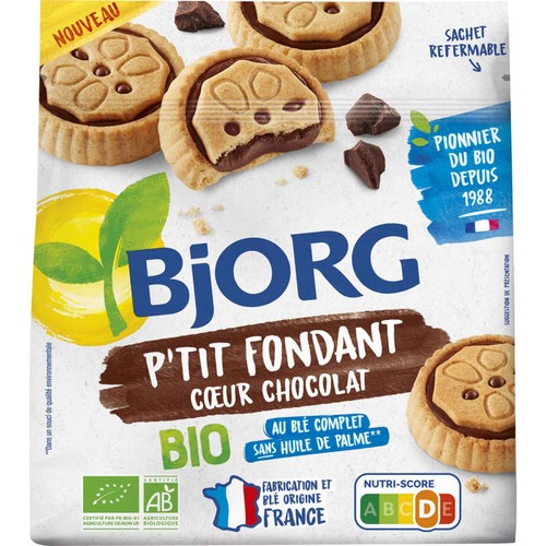 Bjorg P'tit Fondant cœur chocolat Bio 180g
