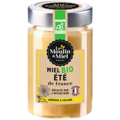 Moulin à miel, miel été bio origine France 250g
