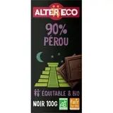 Alter Eco Tablette de Chocolat Noir 90% Pérou Bio 100g
