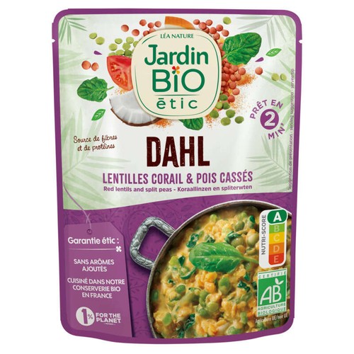 Jardin Biologique Dahl Lentilles Corail Et Pois Cassés 250g