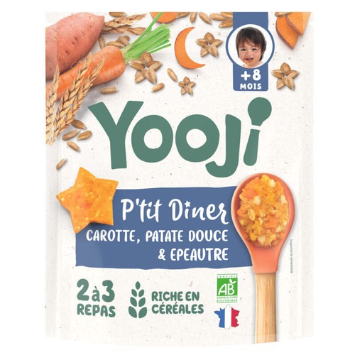Yooji P'tit diner Carotte Patate douce & Épeautre Bio dès 8 mois - 300g