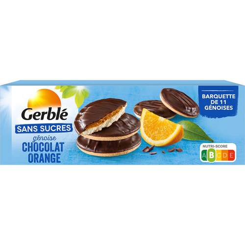 Gerblé Biscuit génoise chocolat orange Sans Sucres Ajoutés  140g