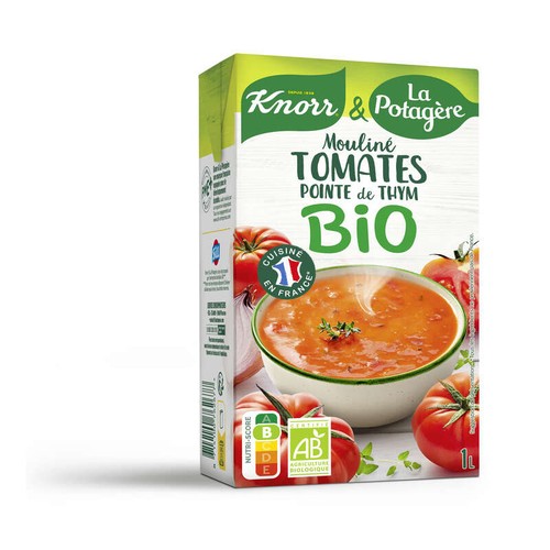 Knorr Soupe Liquide Mouliné de Tomates Oignons et Pointe d'Herbes Bio 1L