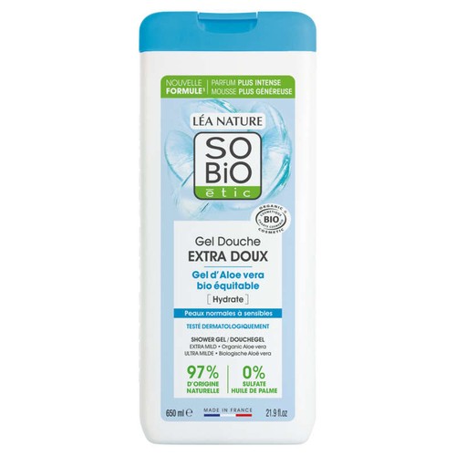 SO'BiO Étic Crème de douche Hydratante à l'Aloe Vera Bio 650ml
