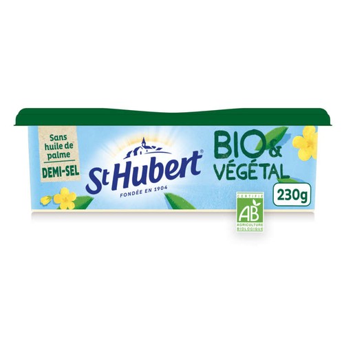 St Hubert Margarine allégée Demi sel à tartiner et à cuire Bio 230g