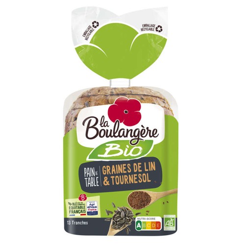 La Boulangère Pain de table lin tournesol Bio 400g