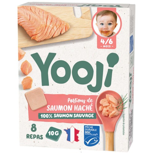 Yooji Potiron de Saumon Haché  MSC et surgelés Dès 4/6 mois 80g