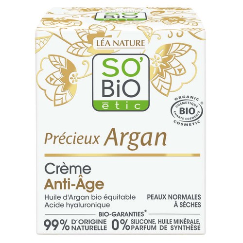 SO'BiO Étic Crème de jour Anti-âge à l'Huile d'Argan bio 50ml
