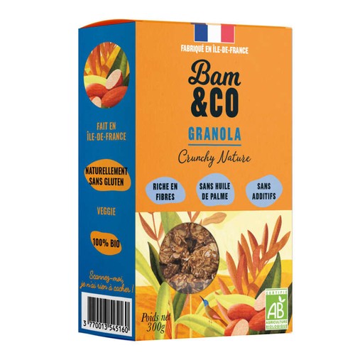 Bam&Co Granola Crunchy Nature Bio 300g