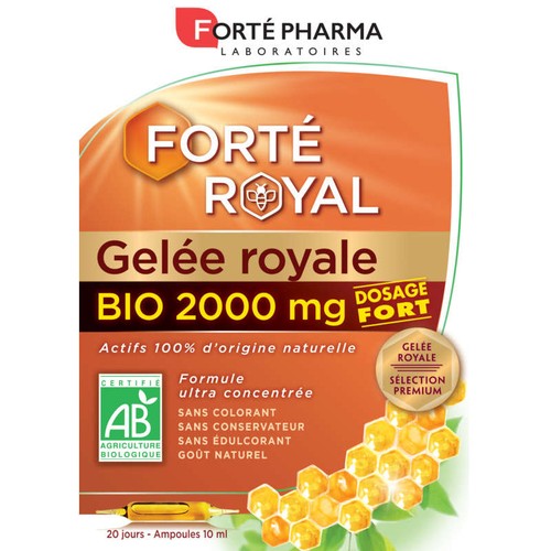 [Para] Forté Pharma Forté Royal Gelée Royale 2000mg Ampoule Bio Boite 20x10ml