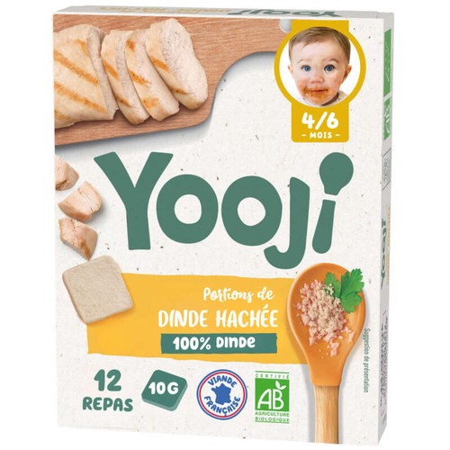 Yooji Potiron de Dinde Hachée Bio dès 6 mois x12 120g