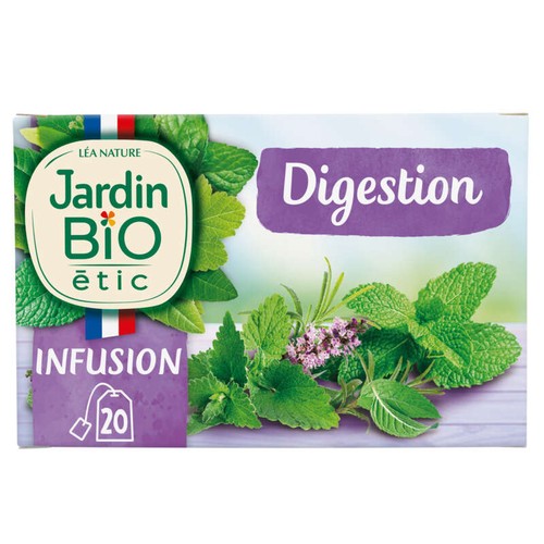 Jardin Bio Etic Infusion Digestion Mélisse Romarin Menthe Bio Sachet x20 30g