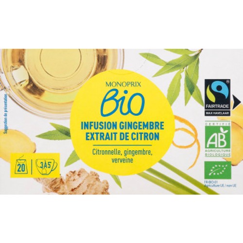 Monoprix Bio Infusion verveine citronnelle & Gingembre 30g