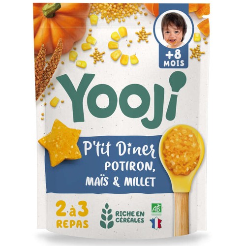 Yooji P'tit Diner Potiron, Maïs et Millet Bio dès 8 mois - 300g
