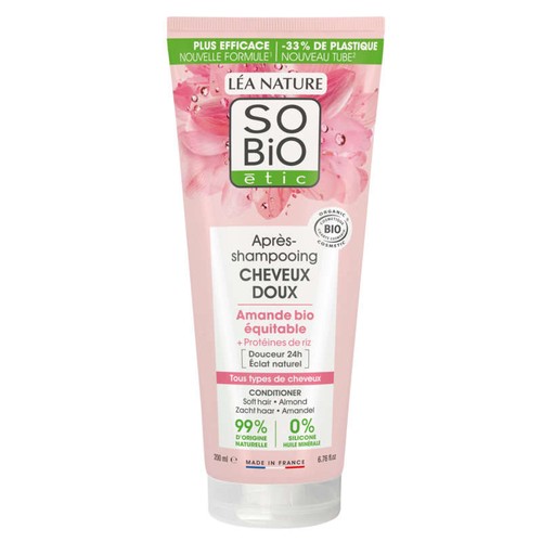 SO'BiO Étic Après-Shampooing Cheveux doux au Lait d'amande Bio 200ml