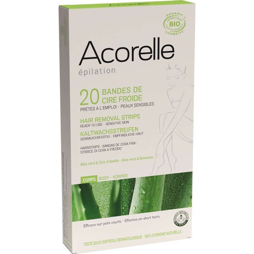 [Par Naturalia]  Acorelle Bandes de cire froide pour corps prêtes à l'emploi x20