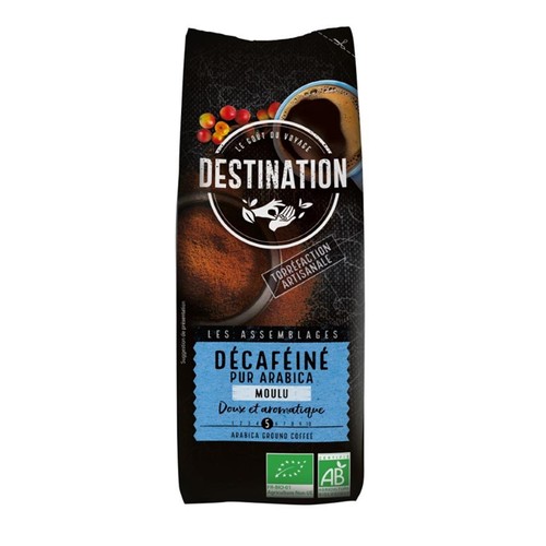 Destination Café Décaféiné Bio pur arabica moulu 250g