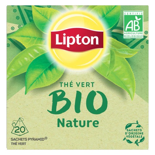 Lipton Thé Vert Bio Nature 20 sachets Pyramid®