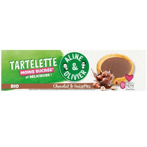 Aline & Olivier Tartelette Bio choco noisette 144g