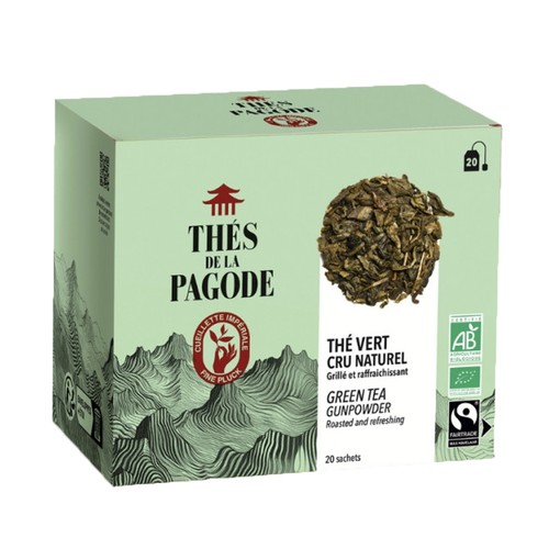 Thés de la Pagode Thé Vert cru naturel Bio 20 sachets