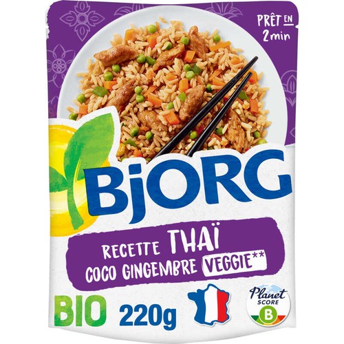 Bjorg Recette Thai Riz Coco Veggie Bio 220g