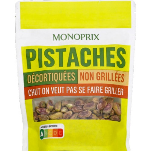 Monoprix Pistaches décortiquées non grillées 125g