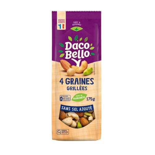Daco Bello 4 Graines Grillées Sans Sel Ajouté 175g