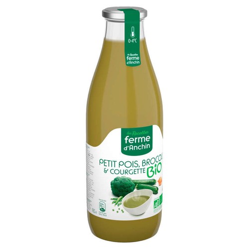 Ferme D'Anchin Potage Bio petit pois, brocoli courgette 985ml