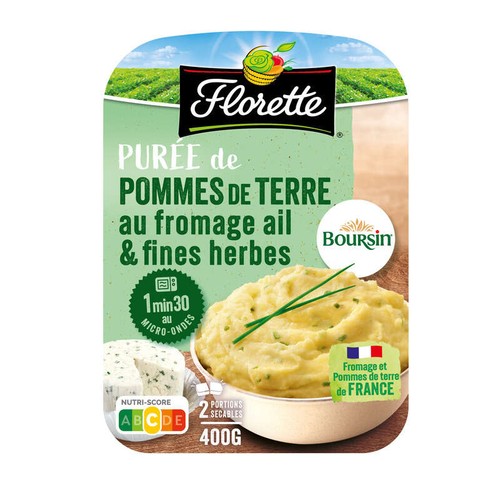 Florette La Purée de Pommes de Terre au Fromage Boursin Ail & Fines Herbes 2*200g